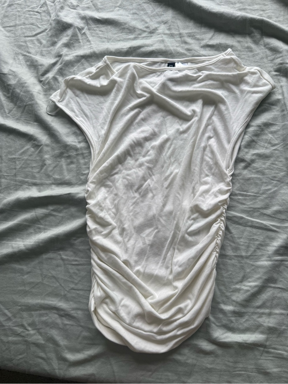 H&M White Ruched Cami Tank